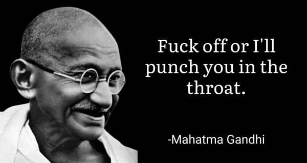 Funny Mahatma Gandhi Quote on Punching