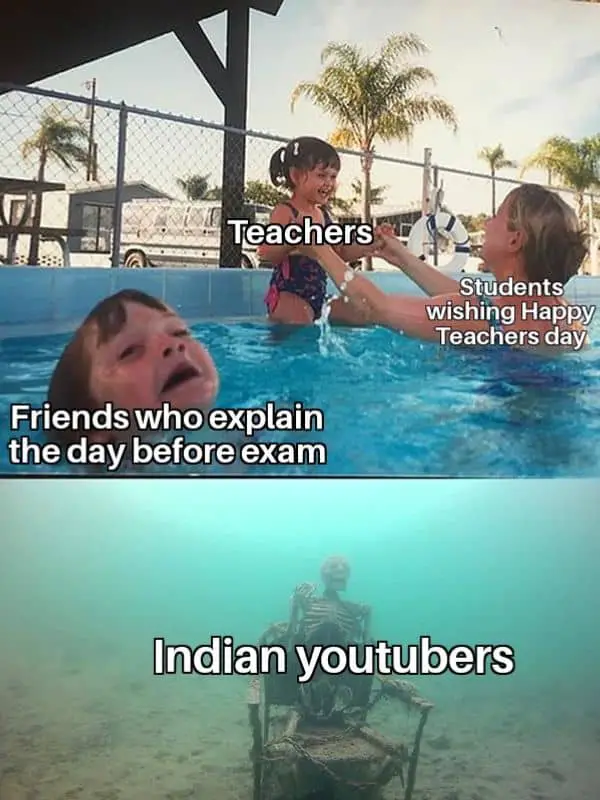 Happy Teachers Day Meme on Indian Youtubers