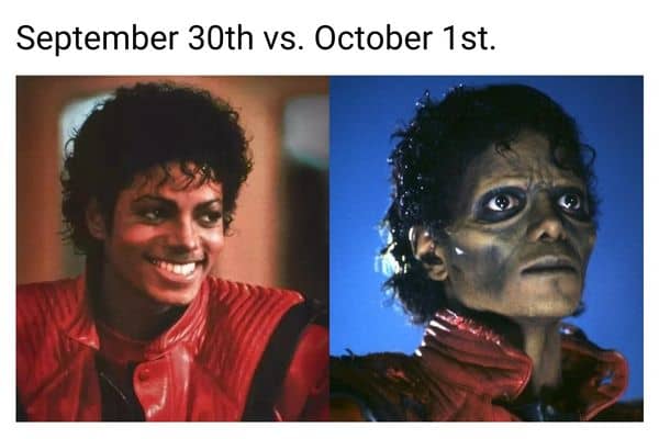 September 30 vs October 1 Meme on Michael Jackson