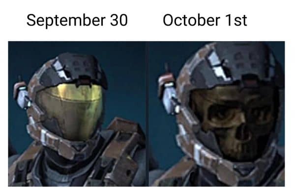 September 30th vs October 1st Meme on Halloween