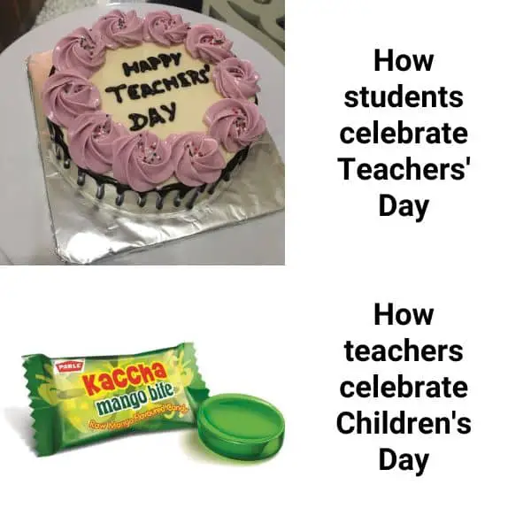Teachers Day vs Childrens Day Meme
