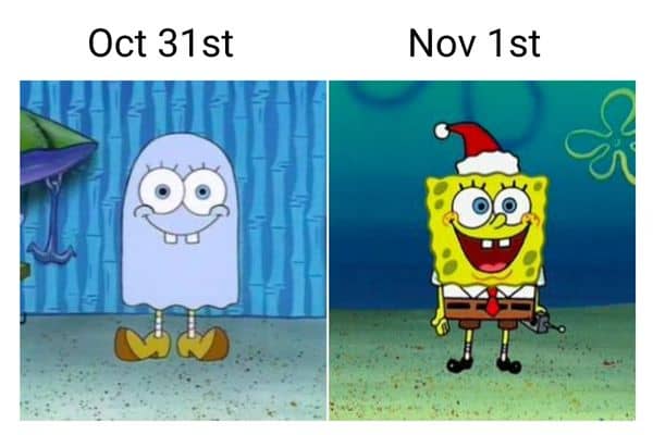 Best October 31 vs November 1 Meme on SpongeBob SquarePants