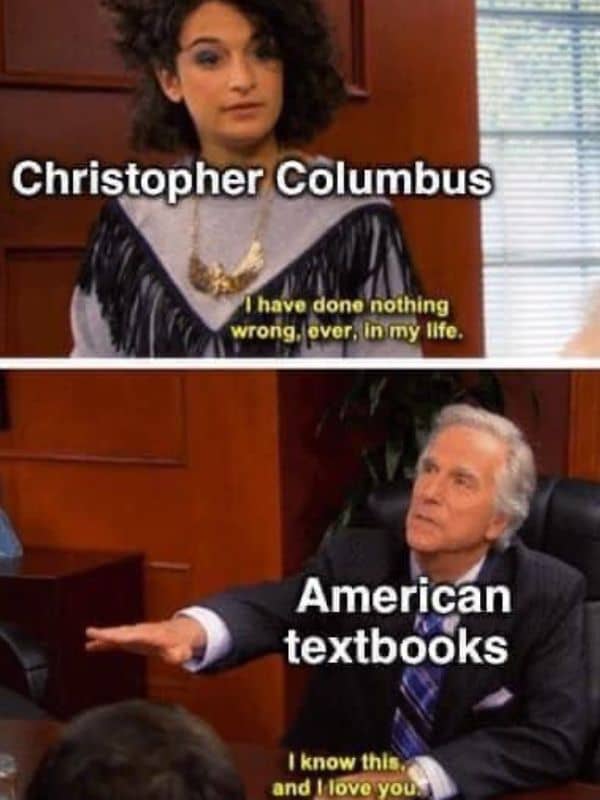 Columbus Day Meme on Textbook