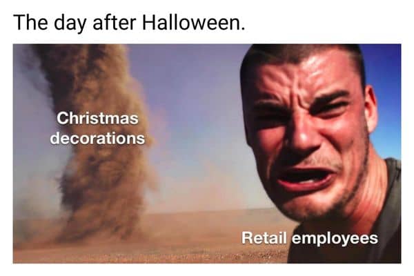 Day After Halloween Meme on Christmas Decoration