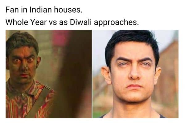 Diwali Ki Safai Meme on Fan