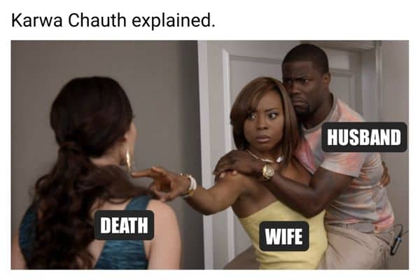 Karwa Chauth Meme on Wife and Husband