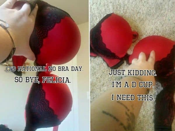 National No Bra Day Meme on D Cup