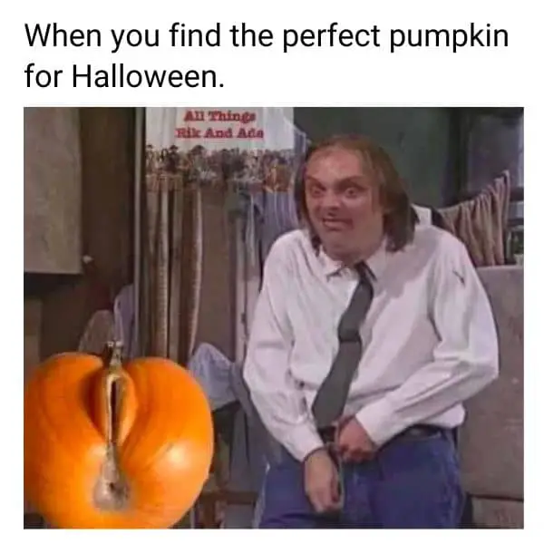 Naughty Halloween Meme On Pumpkin