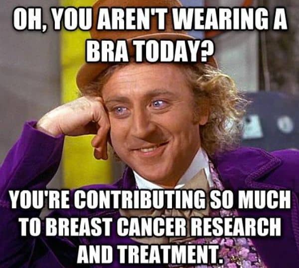 No Bra Day Meme on Willy Wonka