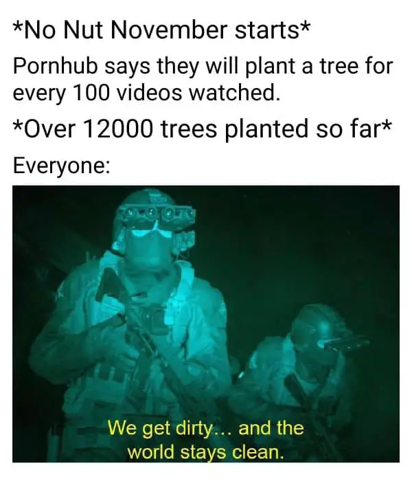 No Nut November Pornhub Meme