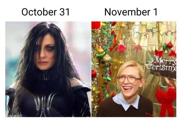 October 31 Vs November 1 Meme on Cate Blanchett