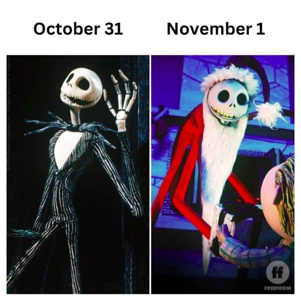 October 31 vs November 1 Meme on Skeleton