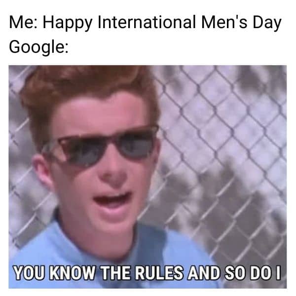 Men's Day Meme on Google