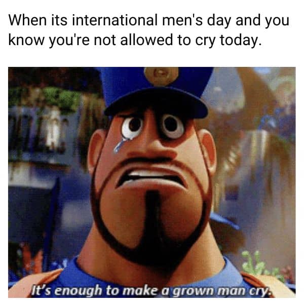 No Cry on Men's Day Meme