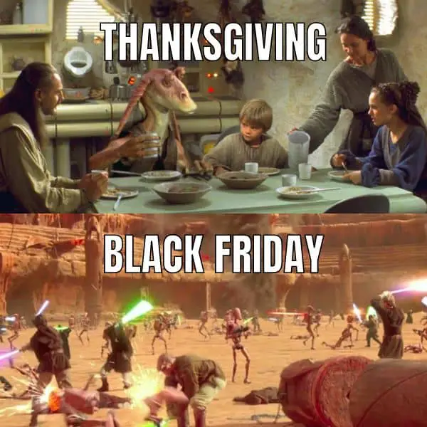 Thanksgiving Vs Black Friday Meme