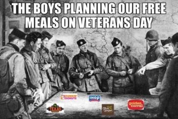 Veterans Day Meme On Free Meals 364x243 