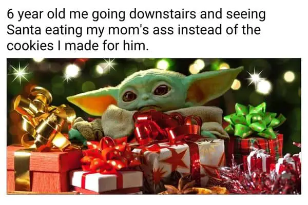Adult Christmas meme on Santa
