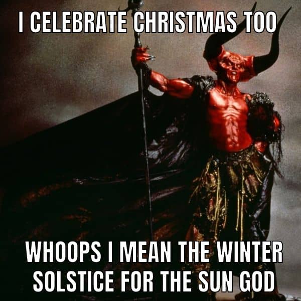 Christmas Hellboy Meme on Winter Solstice
