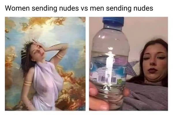 Women vs Men Sending Nudes Meme