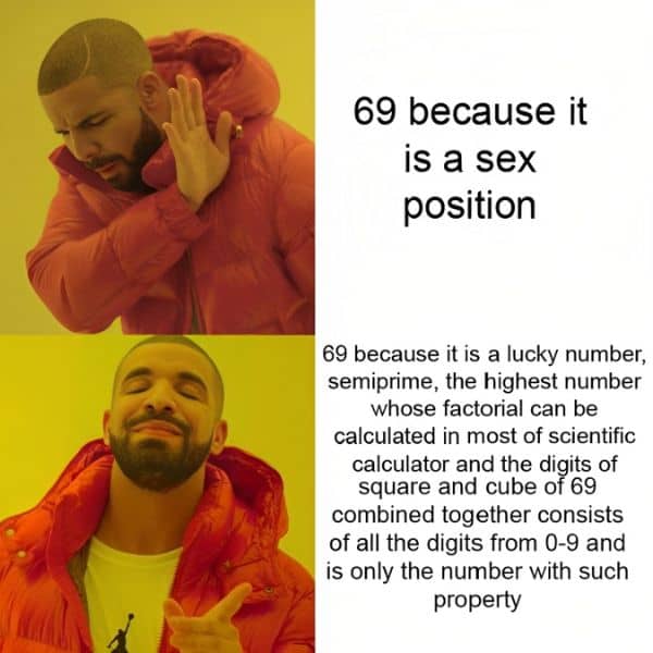 69 Sex Position Meme on Maths Number