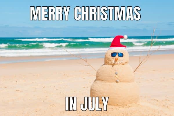 Christmas in July Meme on Beach