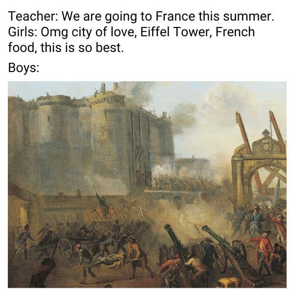 France Tourism Meme on Storming of the Bastille