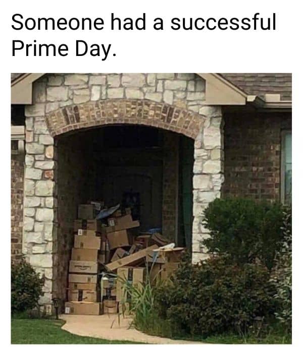 Successful Prime Day Meme on Delivery Boxes