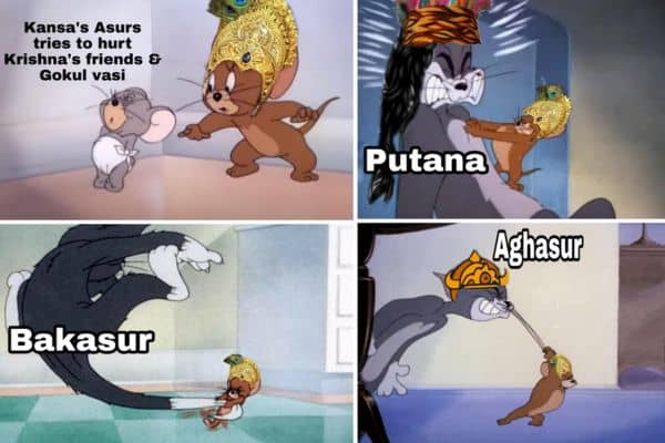 Krishna Beating Asurs Meme