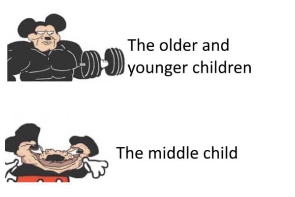 Middle Child Truth Meme on Mickey Mouse