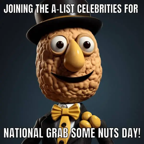 National Grab Some Nuts Day Celebrity Meme on Mr Nut