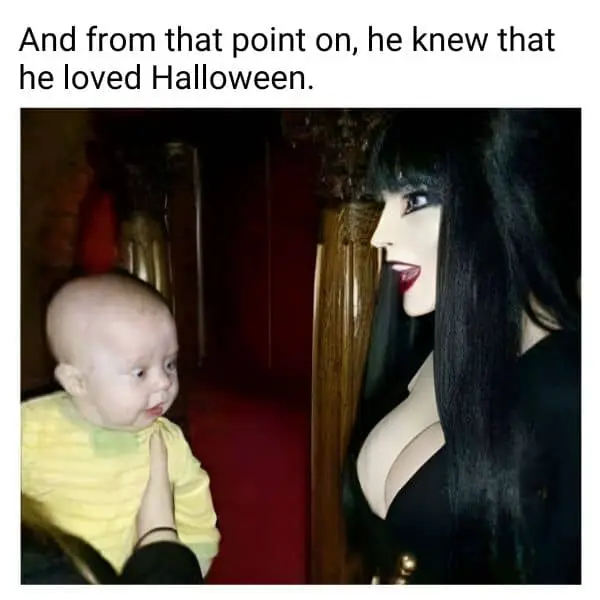 Kid Staring at Boob meme on Halloween