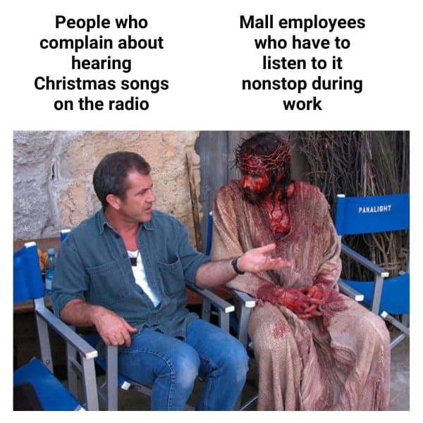 Christmas Songs on Radio vs Mall Meme