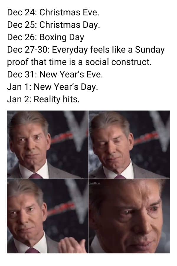 Funny Holiday Meme on Vince Crying