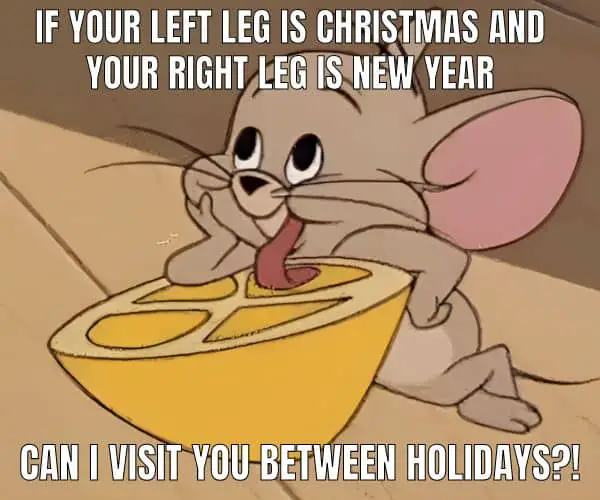 If Your Left Leg Is Christmas And Your Right Leg Is New Year Meme