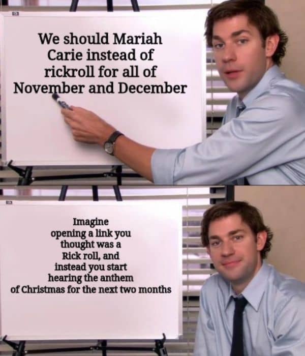Rickroll Vs Mariah Carey Meme on Christmas