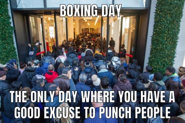 Rude Boxing Day Meme on UK Sales