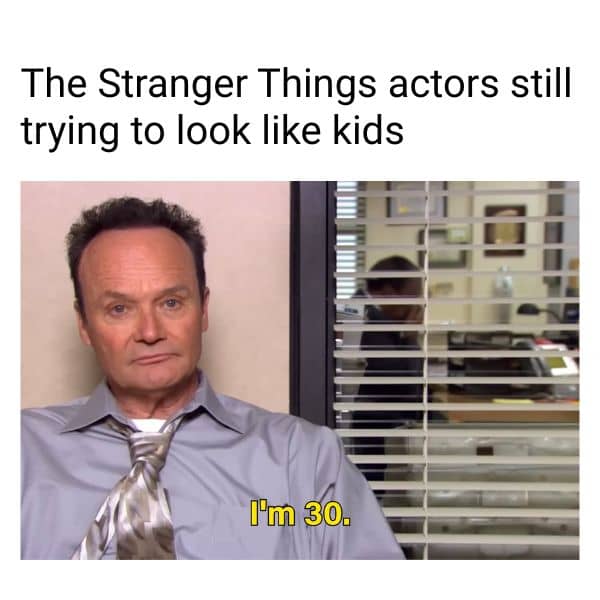 Stranger Things Actors Meme on Office TV Show