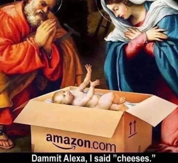 40 Funny Christmas Memes Full of Holiday Fun in 2025 Jesus Alexa Meme on Christmas
