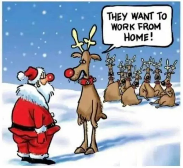 40 Funny Christmas Memes Full of Holiday Fun in 2025 Reindeer Work From Home Meme