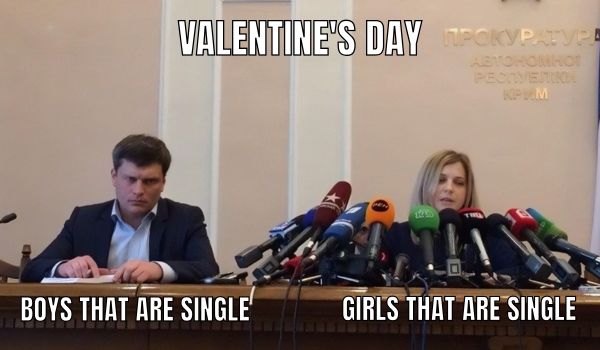 Single Boys vs Single Girls Meme on Valentine's Day