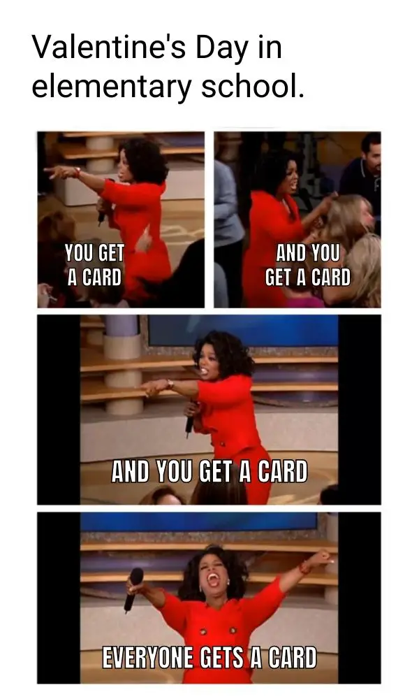 Valentine's Day Card in School Meme