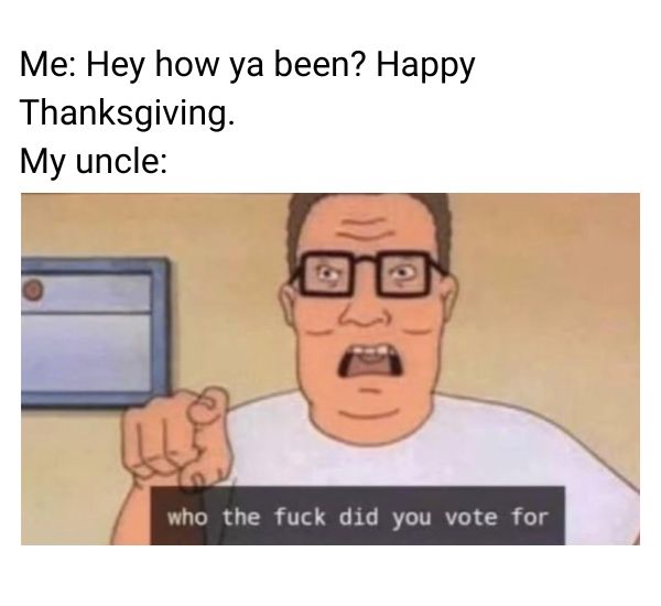Happy Thanksgiving Meme on Elections
