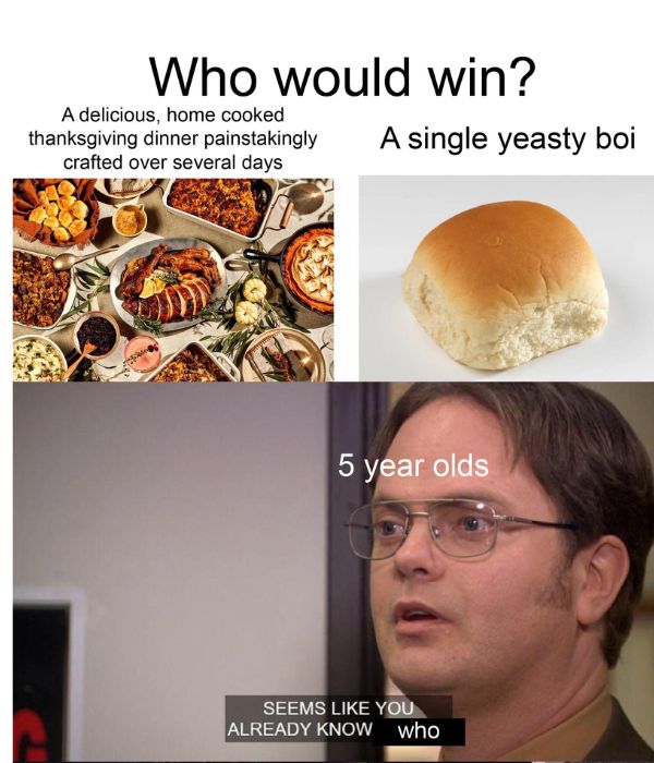Thanksgiving Dinner vs Yeasty Boi Meme