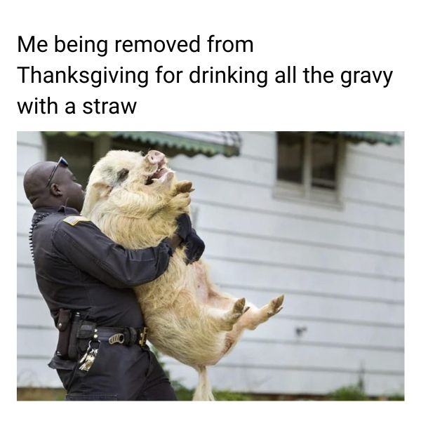Thanksgiving Meme on Drinking Gravy With Straw