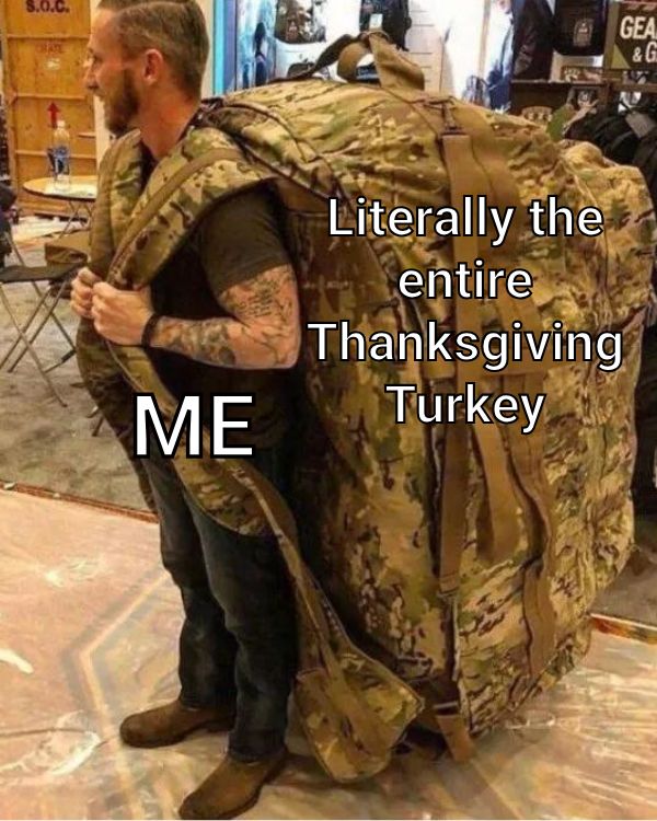 Thanksgiving Turkey Meme on Stomach