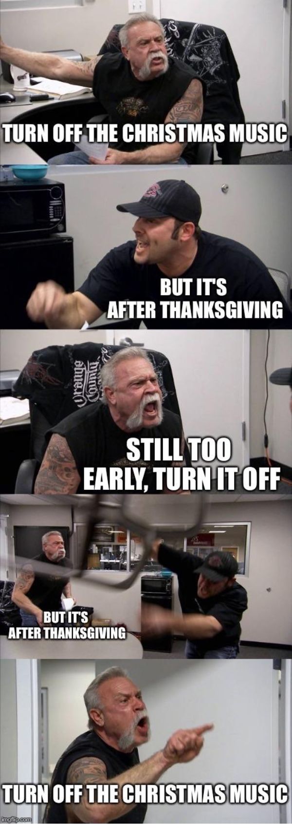 Turn off Christmas Music on Thanksgiving